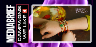 MedIndiaBrief branding with 'Campaigns We Like' vertical panel; close-up of hands wearing colorful bracelets during a traditional ceremony, food plate in the background.