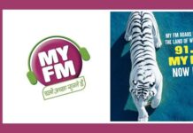 MY FM launches Rewa station, expands network to 38 markets Media brief banner: My FM logo with headphones on the left; blue promotional banner with a tiger and '91.1 MY FM Now Live' on the right.