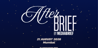 Poster for 'After Brief' by Mediabrief, dated 21 August 2026, Mumbai, in association with ChannelFactory; invite only.